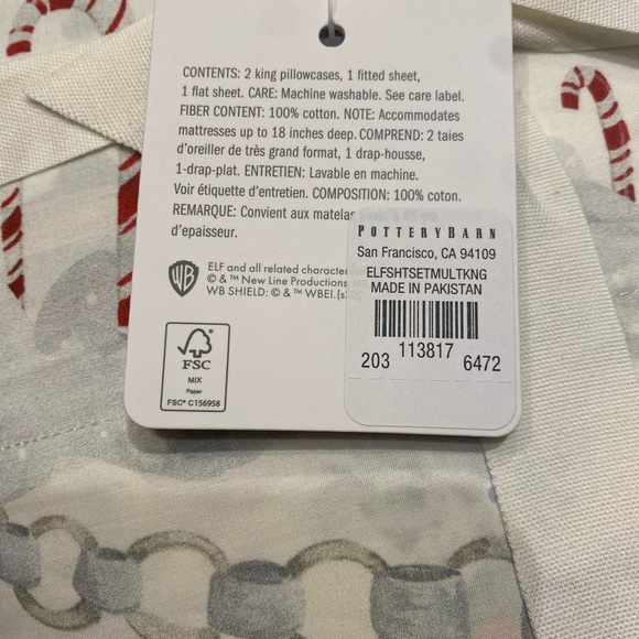 Pottery Barn x Elf king sheet set - Picture 5 of 9